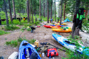 A big self-support kayak crew at Joe Bump.