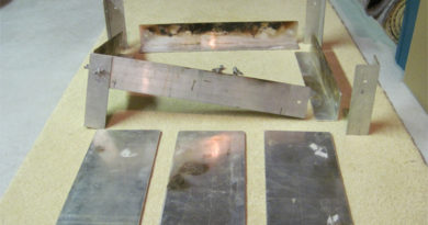 The individual pieces of the firepan.