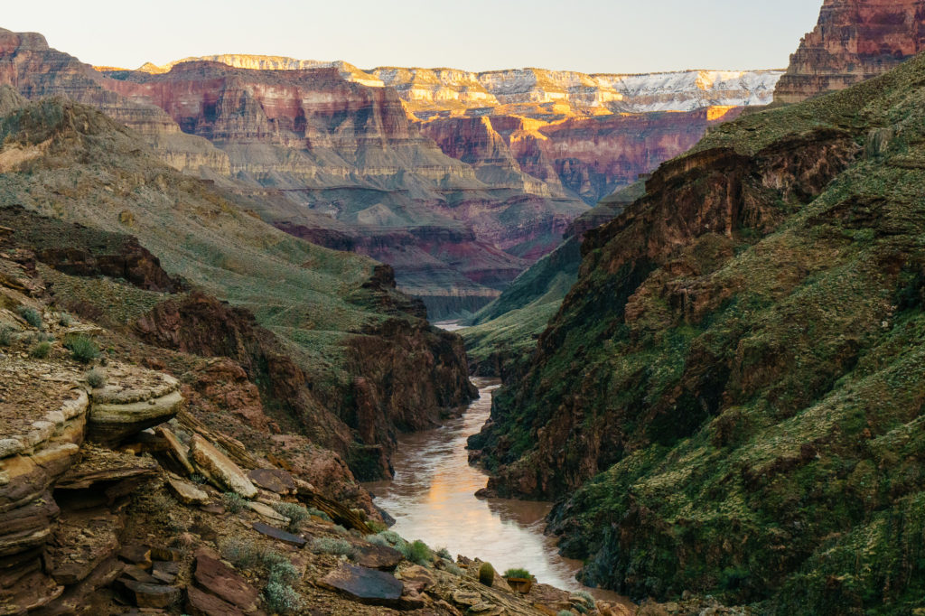 Looking upstream from Deer Creek Falls at the narrowest point in the Grand Canyon.