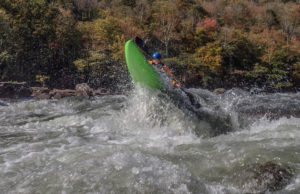 A paddler boofing on the Lower Gauley. Photo Jeff Macklin.
