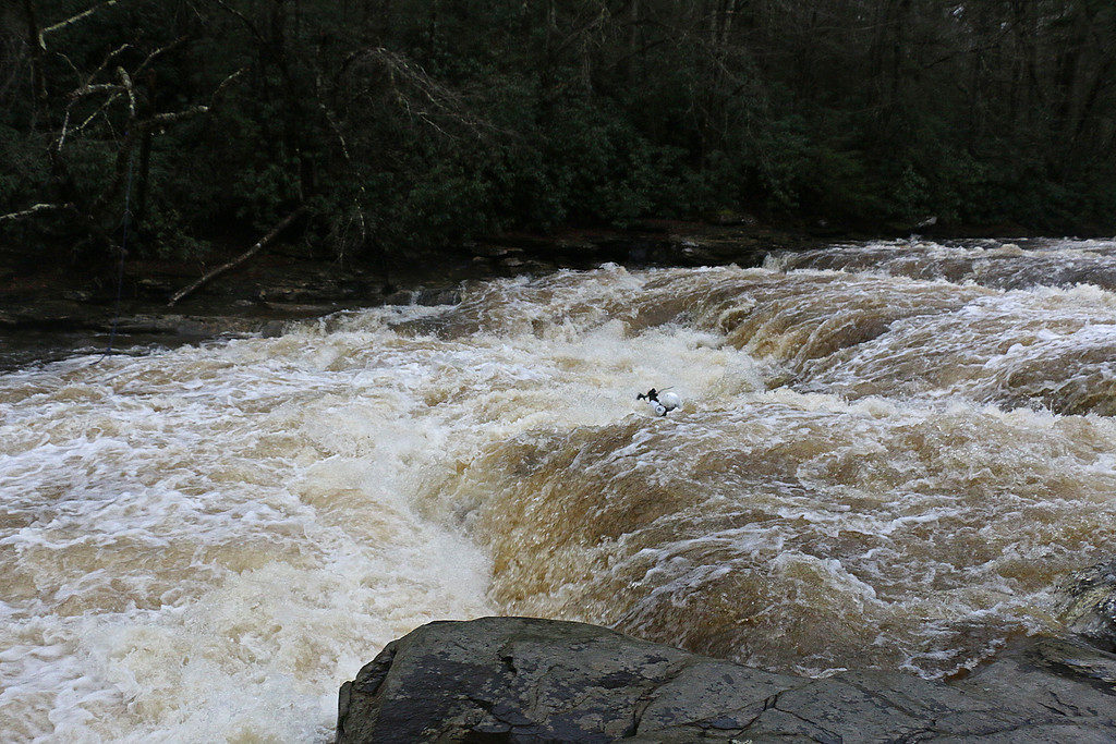 Bill Warble deep in a seam on the Shavers Fork in West Virginia. Photo Art Barket.