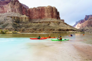 A few different boat choices at the Little Colorado confluence.