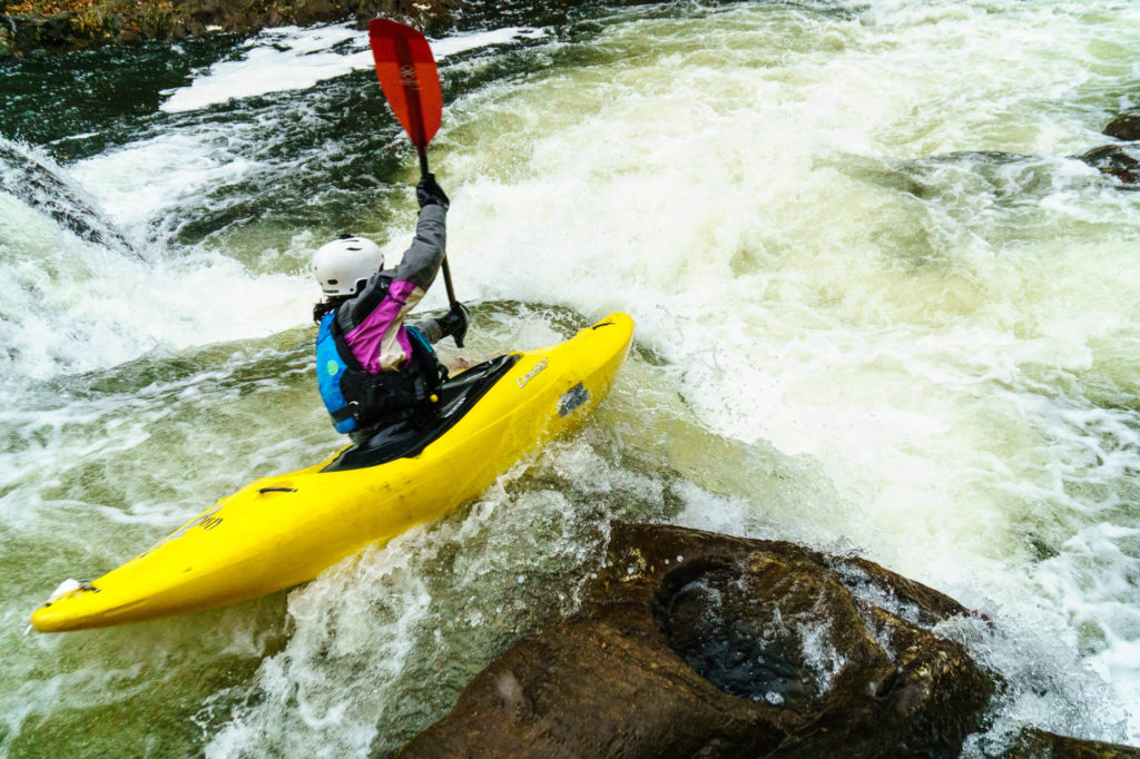 The Housatonic River in CT has a number of classic whitewater sections. You can link them up by paddling from Great Falls through Bull's Bridge and add on a long section of scenic class I-III with great developed and undeveloped camping.